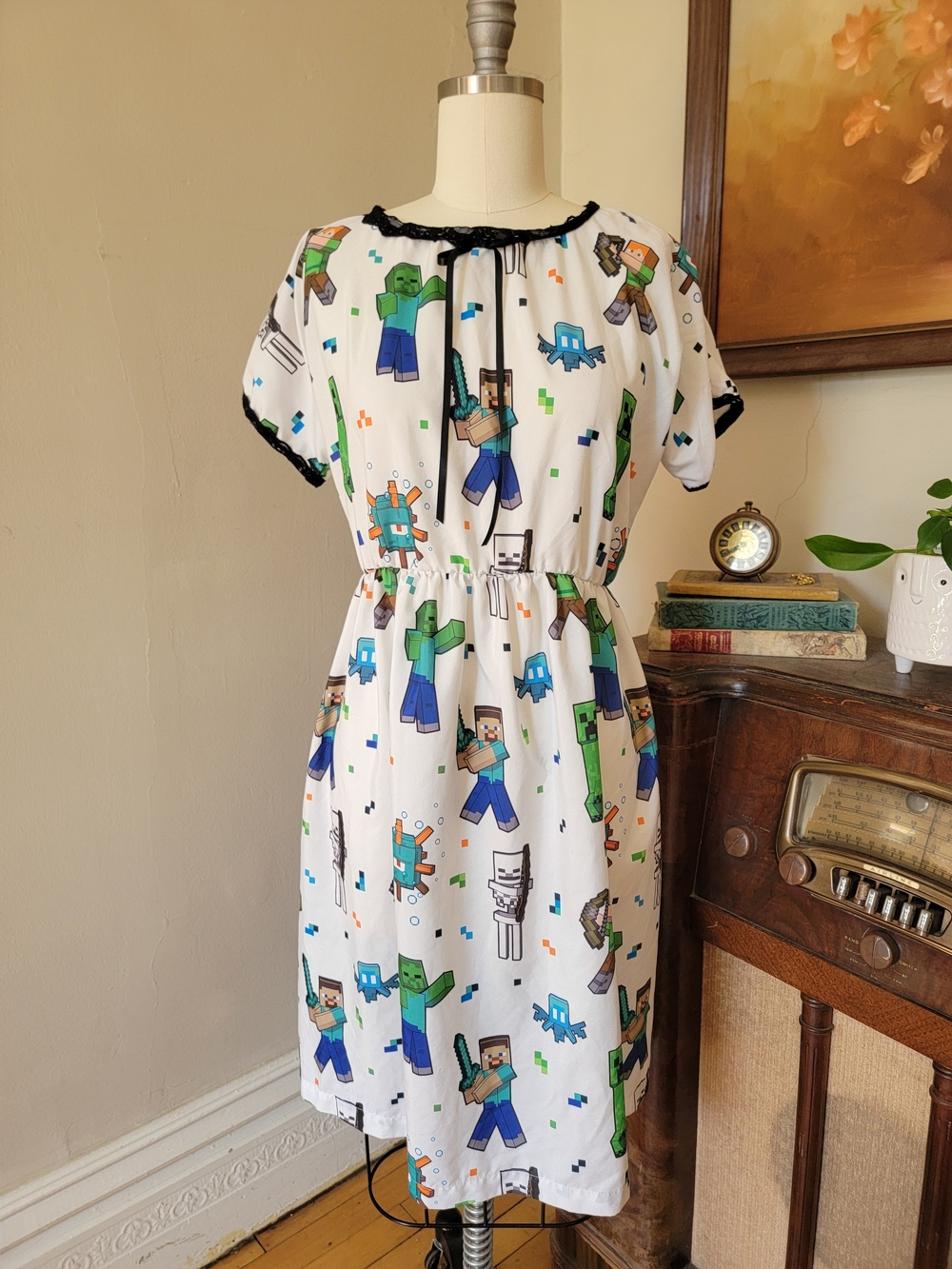 Minecraft Handmade Upcycled Sheet Dress Fits S-2XL OSFM